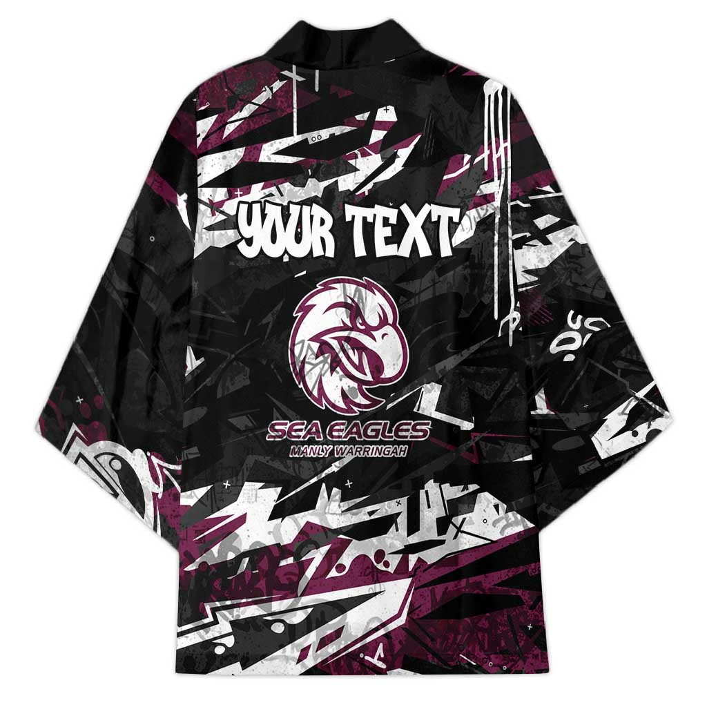 Personalized Manly Warringah Sea Eagles Kimono Graffiti Grunge Abstract Urban Street Style Design