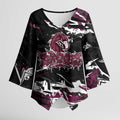 Personalized Manly Warringah Sea Eagles Kimono Sleeve Blouse Graffiti Grunge Abstract Urban Street Style Design