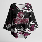 Personalized Manly Warringah Sea Eagles Kimono Sleeve Blouse Graffiti Grunge Abstract Urban Street Style Design