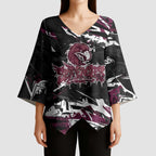 Personalized Manly Warringah Sea Eagles Kimono Sleeve Blouse Graffiti Grunge Abstract Urban Street Style Design
