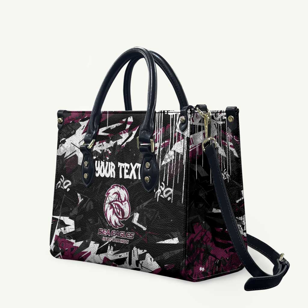 Personalized Manly Warringah Sea Eagles Leather Bag Graffiti Grunge Abstract Urban Street Style Design