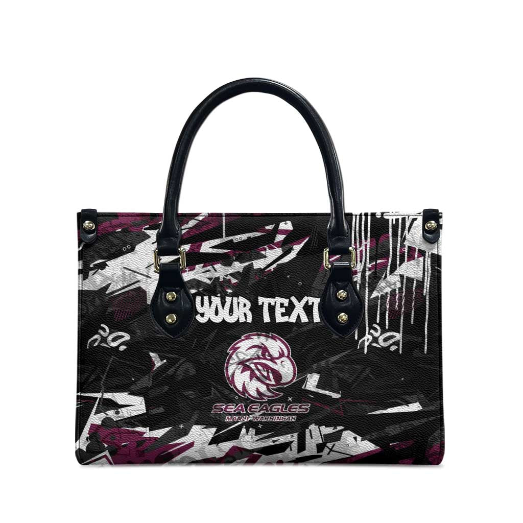 Personalized Manly Warringah Sea Eagles Leather Bag Graffiti Grunge Abstract Urban Street Style Design