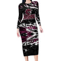 Personalized Manly Warringah Sea Eagles Long Sleeve Bodycon Dress Graffiti Grunge Abstract Urban Street Style Design