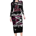 Personalized Manly Warringah Sea Eagles Long Sleeve Bodycon Dress Graffiti Grunge Abstract Urban Street Style Design
