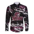 Personalized Manly Warringah Sea Eagles Long Sleeve Button Shirt Graffiti Grunge Abstract Urban Street Style Design