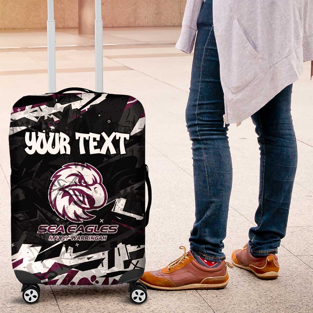 Personalized Manly Warringah Sea Eagles Luggage Cover Graffiti Grunge Abstract Urban Street Style Design