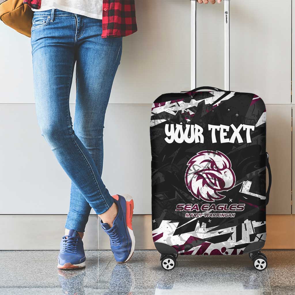 Personalized Manly Warringah Sea Eagles Luggage Cover Graffiti Grunge Abstract Urban Street Style Design