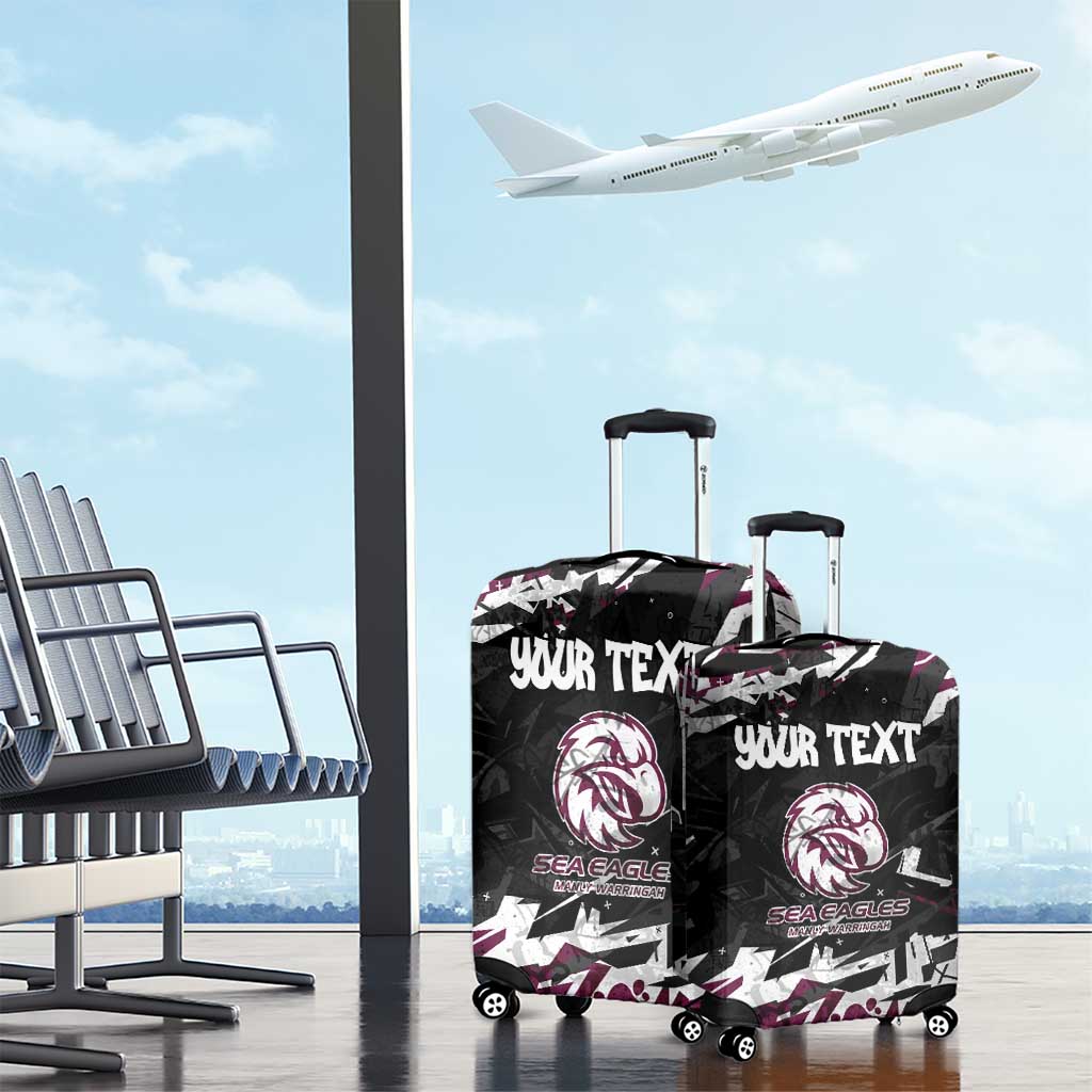 Personalized Manly Warringah Sea Eagles Luggage Cover Graffiti Grunge Abstract Urban Street Style Design