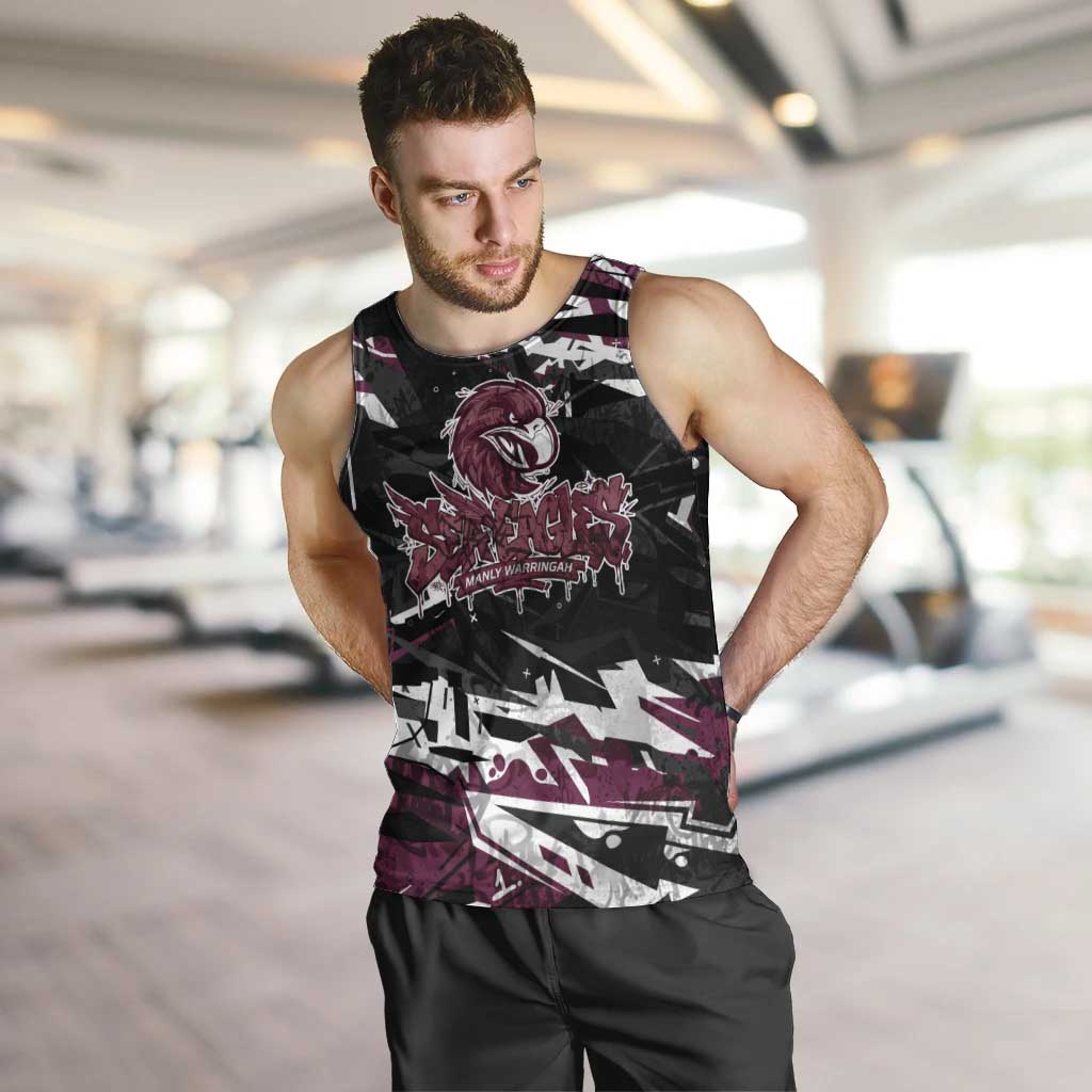 Personalized Manly Warringah Sea Eagles Men Tank Top Graffiti Grunge Abstract Urban Street Style Design