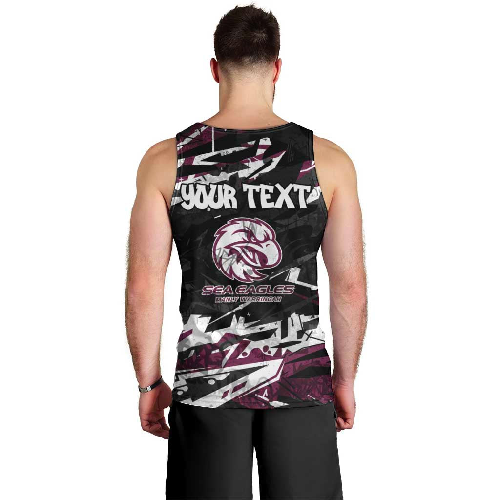 Personalized Manly Warringah Sea Eagles Men Tank Top Graffiti Grunge Abstract Urban Street Style Design