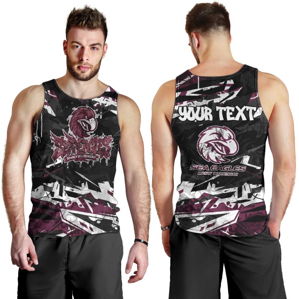 Personalized Manly Warringah Sea Eagles Men Tank Top Graffiti Grunge Abstract Urban Street Style Design