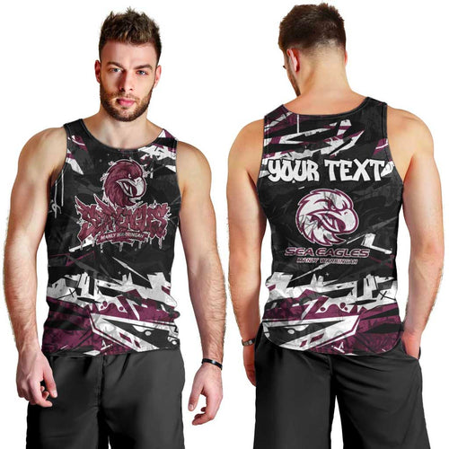 Personalized Manly Warringah Sea Eagles Men Tank Top Graffiti Grunge Abstract Urban Street Style Design