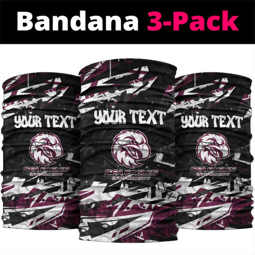 Personalized Manly Warringah Sea Eagles Neck Gaiter Graffiti Grunge Abstract Urban Street Style Design