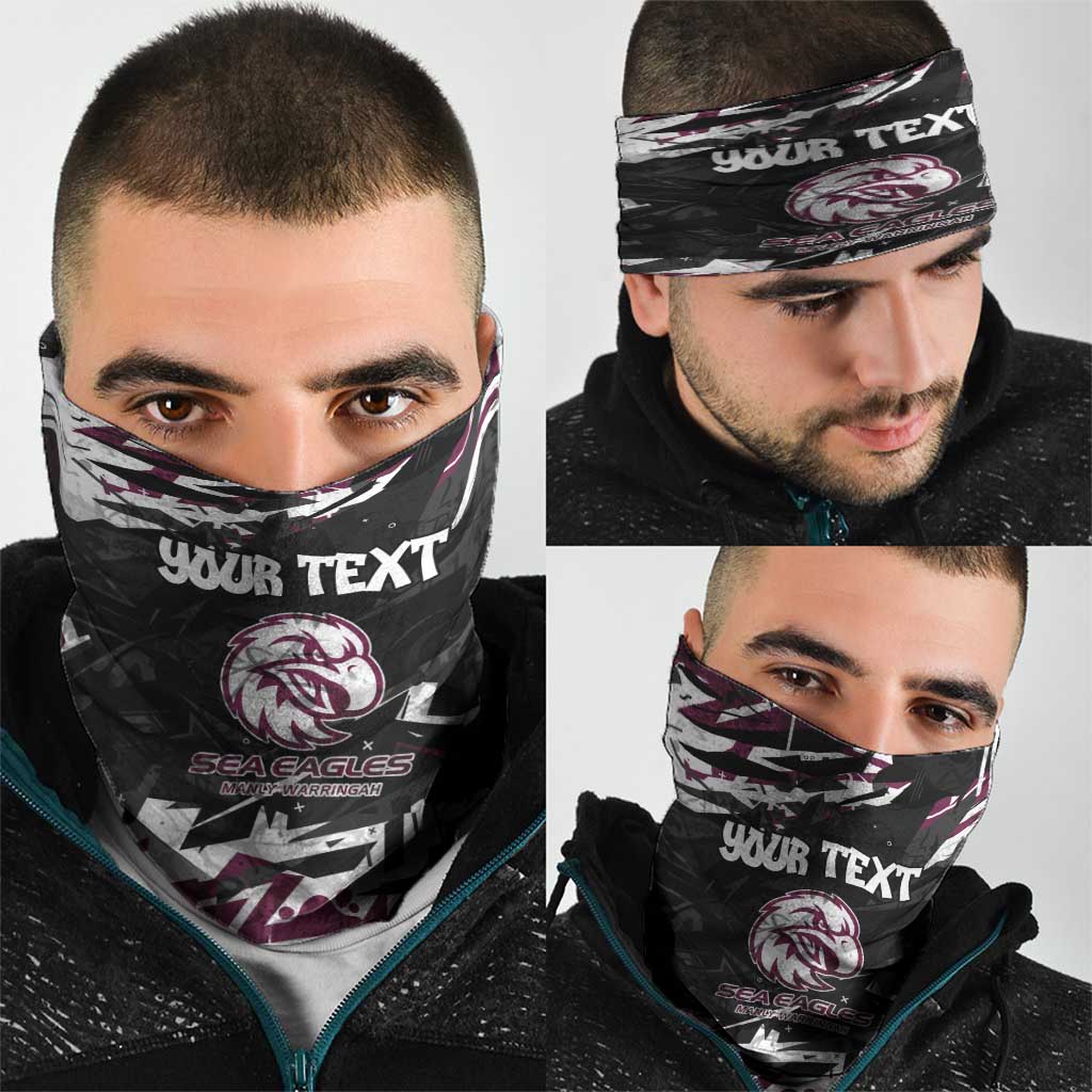 Personalized Manly Warringah Sea Eagles Neck Gaiter Graffiti Grunge Abstract Urban Street Style Design
