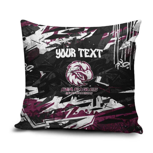 Personalized Manly Warringah Sea Eagles Pillow Cover Graffiti Grunge Abstract Urban Street Style Design