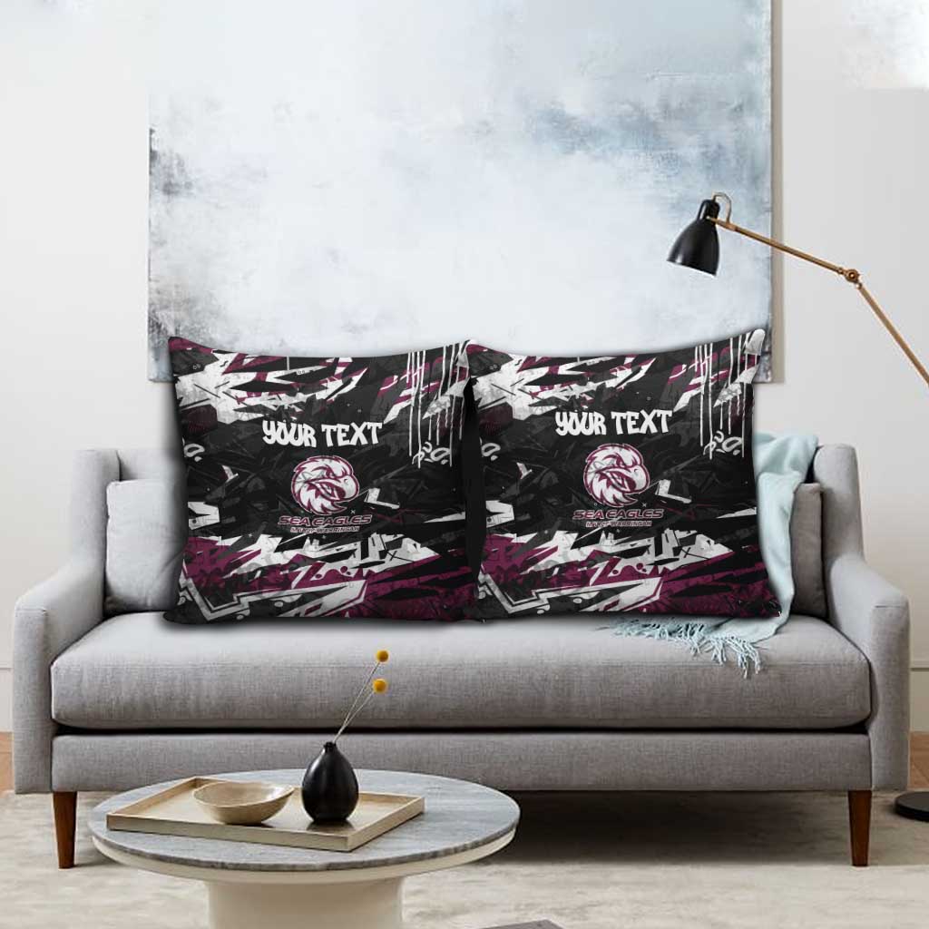 Personalized Manly Warringah Sea Eagles Pillow Cover Graffiti Grunge Abstract Urban Street Style Design