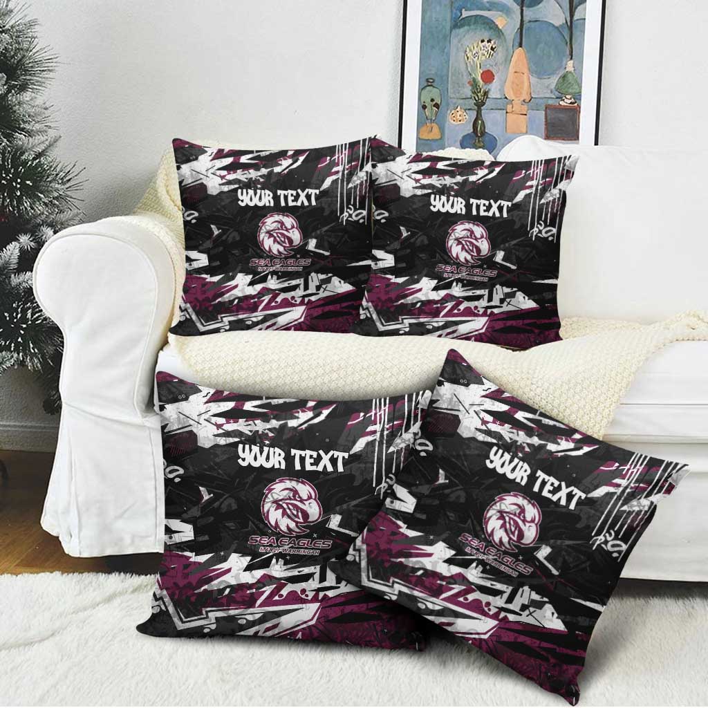 Personalized Manly Warringah Sea Eagles Pillow Cover Graffiti Grunge Abstract Urban Street Style Design