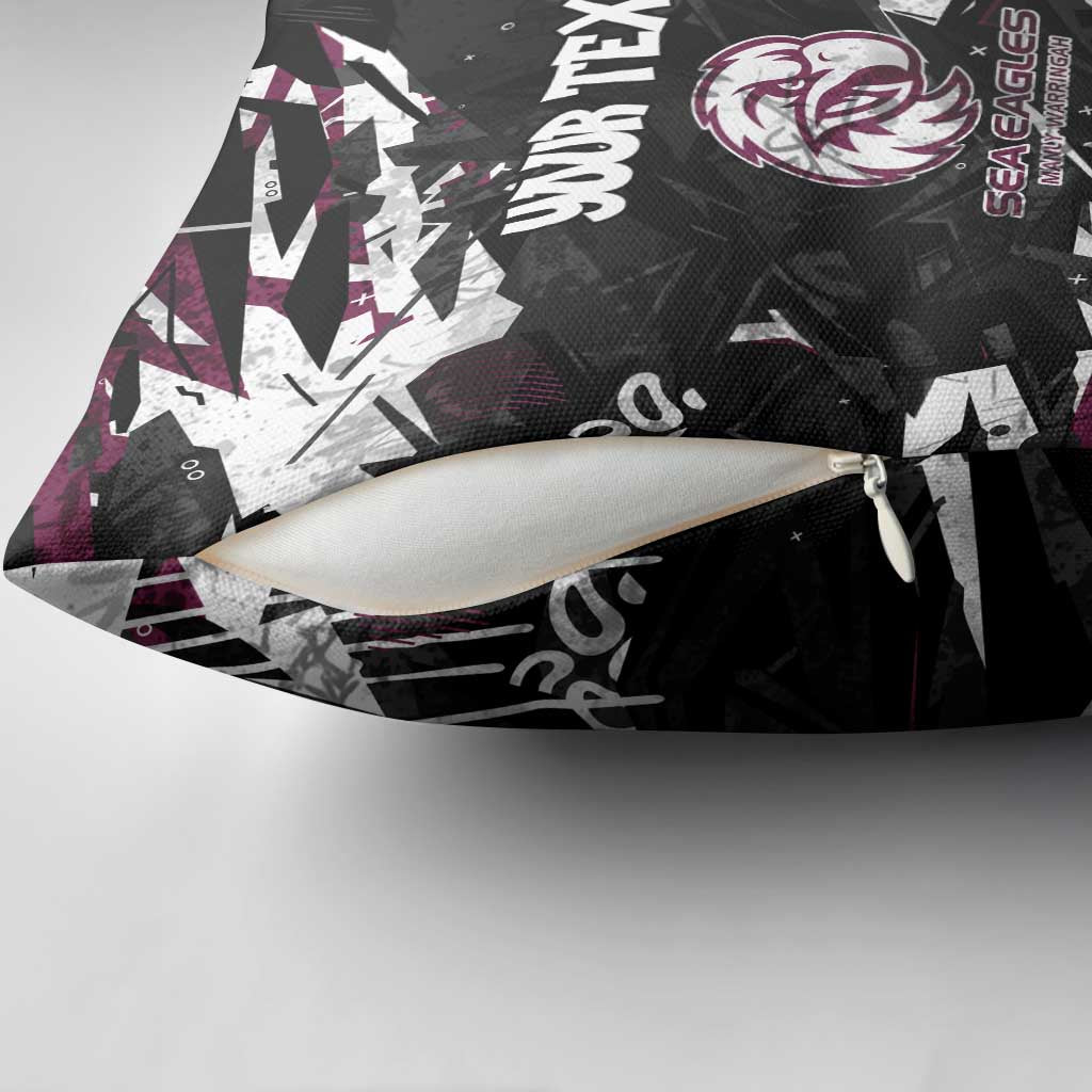 Personalized Manly Warringah Sea Eagles Pillow Cover Graffiti Grunge Abstract Urban Street Style Design