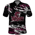 Personalized Manly Warringah Sea Eagles Polo Shirt Graffiti Grunge Abstract Urban Street Style Design