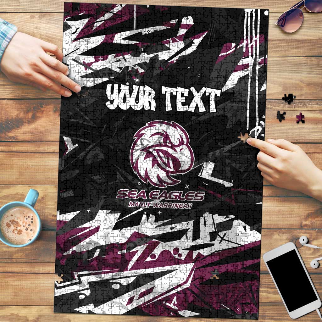 Personalized Manly Warringah Sea Eagles Puzzle Graffiti Grunge Abstract Urban Street Style Design