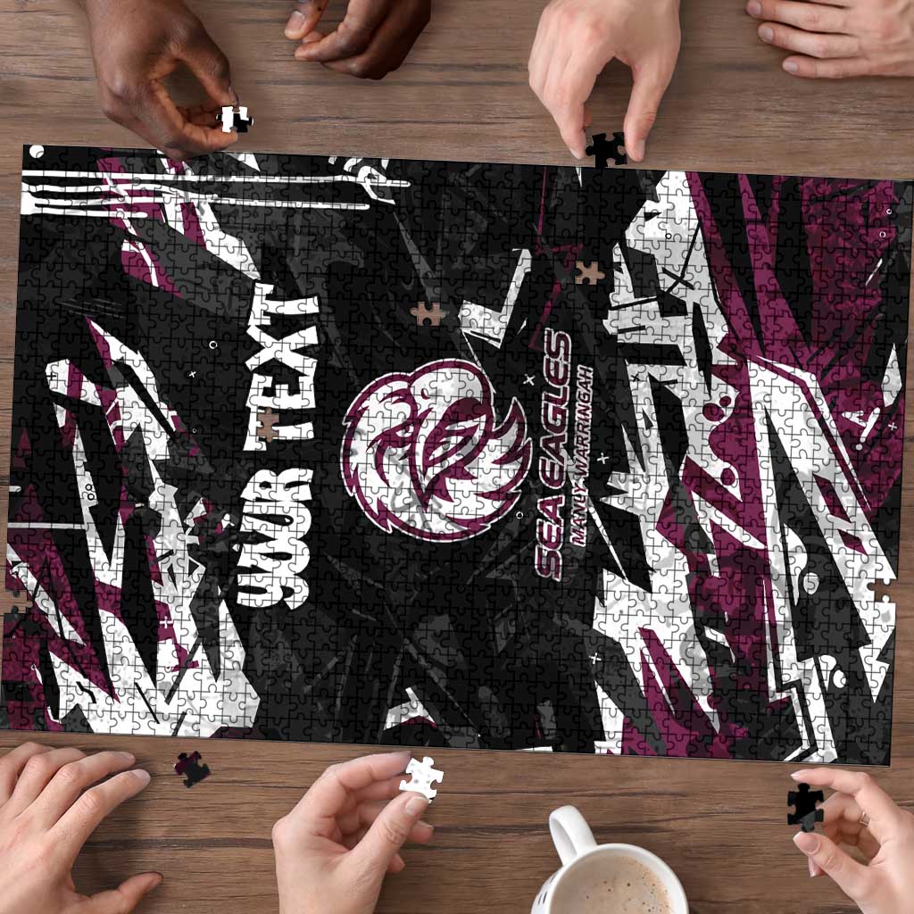 Personalized Manly Warringah Sea Eagles Puzzle Graffiti Grunge Abstract Urban Street Style Design