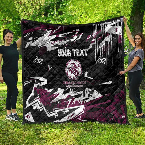 Personalized Manly Warringah Sea Eagles Quilt Graffiti Grunge Abstract Urban Street Style Design