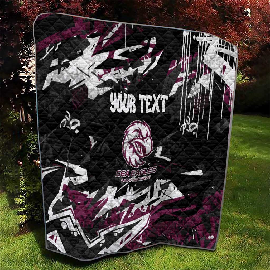 Personalized Manly Warringah Sea Eagles Quilt Graffiti Grunge Abstract Urban Street Style Design
