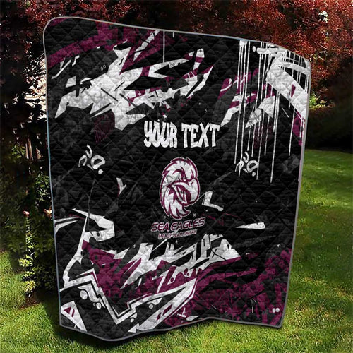 Personalized Manly Warringah Sea Eagles Quilt Graffiti Grunge Abstract Urban Street Style Design