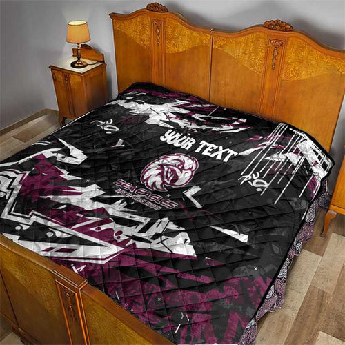 Personalized Manly Warringah Sea Eagles Quilt Graffiti Grunge Abstract Urban Street Style Design