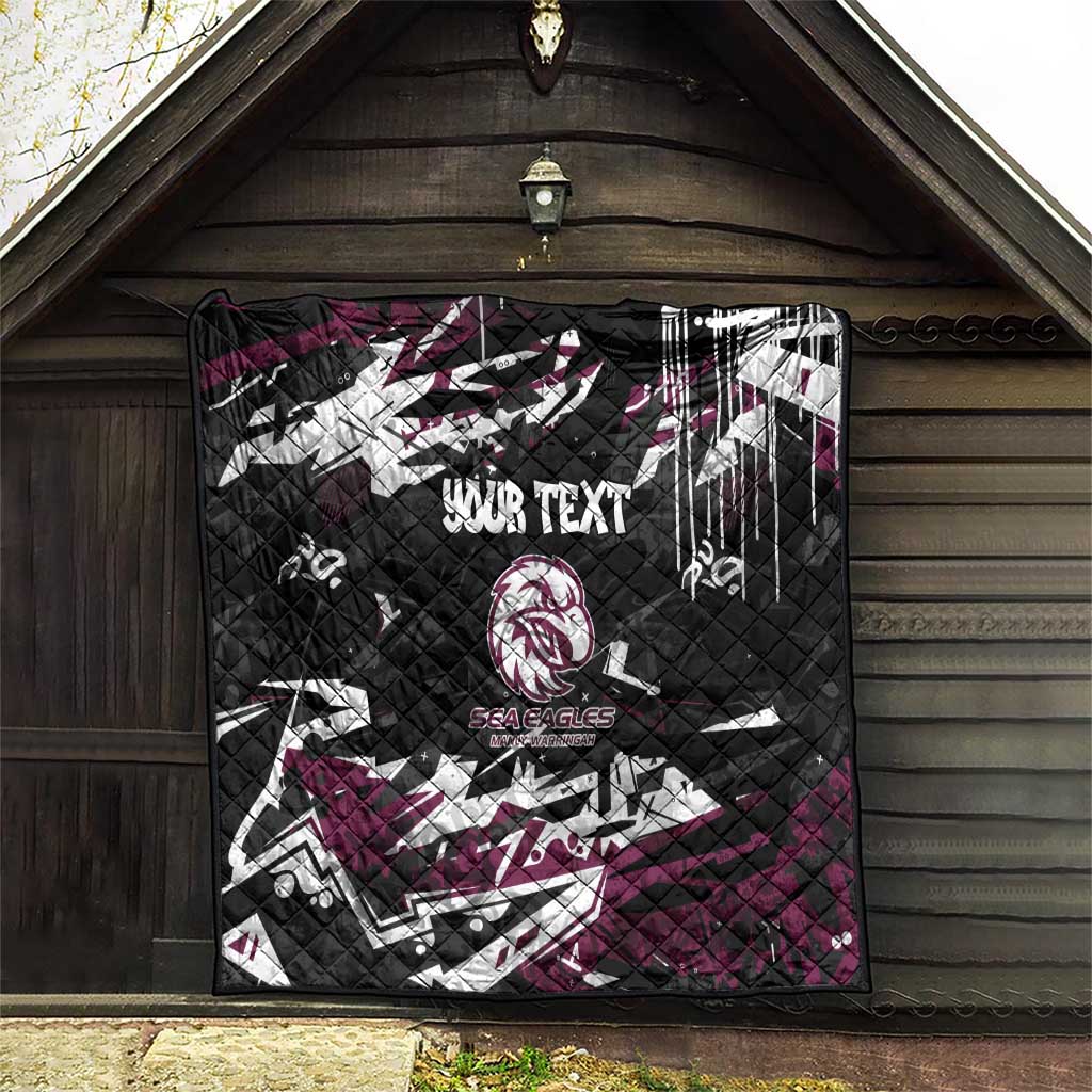 Personalized Manly Warringah Sea Eagles Quilt Graffiti Grunge Abstract Urban Street Style Design