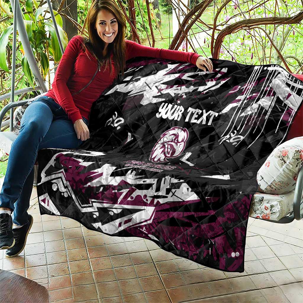 Personalized Manly Warringah Sea Eagles Quilt Graffiti Grunge Abstract Urban Street Style Design
