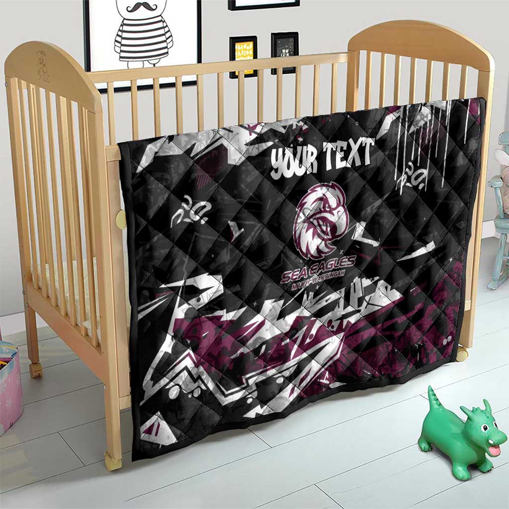 Personalized Manly Warringah Sea Eagles Quilt Graffiti Grunge Abstract Urban Street Style Design
