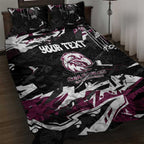 Personalized Manly Warringah Sea Eagles Quilt Bed Set Graffiti Grunge Abstract Urban Street Style Design