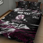 Personalized Manly Warringah Sea Eagles Quilt Bed Set Graffiti Grunge Abstract Urban Street Style Design