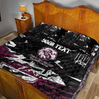 Personalized Manly Warringah Sea Eagles Quilt Bed Set Graffiti Grunge Abstract Urban Street Style Design