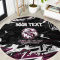 Personalized Manly Warringah Sea Eagles Round Carpet Graffiti Grunge Abstract Urban Street Style Design