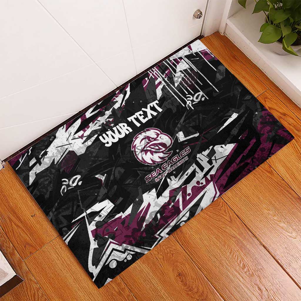 Personalized Manly Warringah Sea Eagles Rubber Doormat Graffiti Grunge Abstract Urban Street Style Design