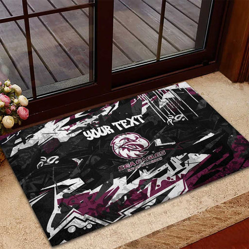 Personalized Manly Warringah Sea Eagles Rubber Doormat Graffiti Grunge Abstract Urban Street Style Design