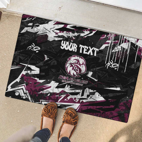 Personalized Manly Warringah Sea Eagles Rubber Doormat Graffiti Grunge Abstract Urban Street Style Design