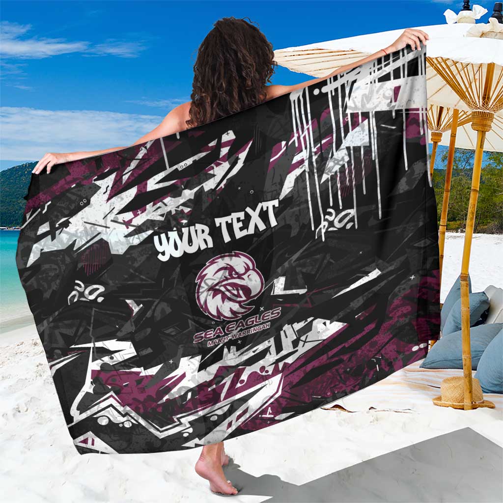 Personalized Manly Warringah Sea Eagles Sarong Graffiti Grunge Abstract Urban Street Style Design