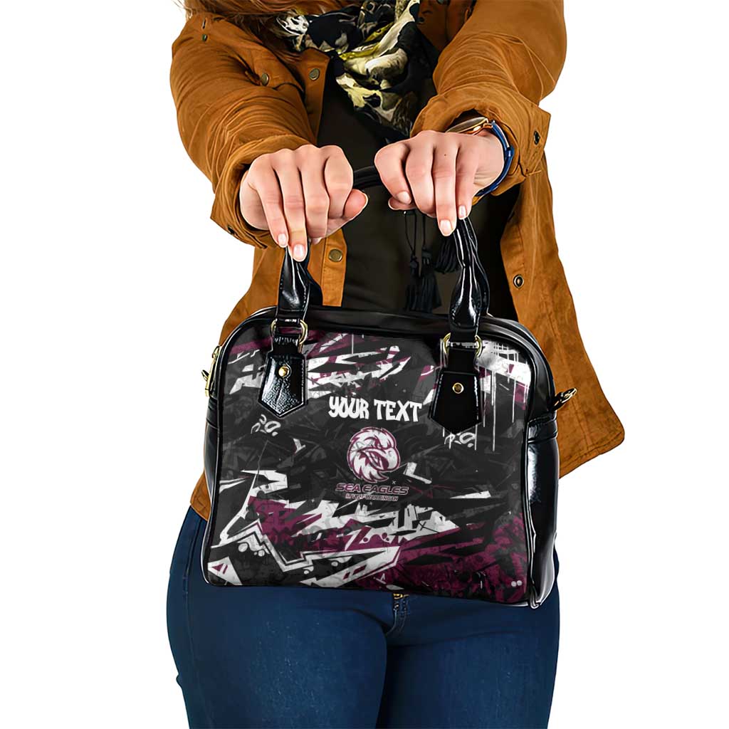 Personalized Manly Warringah Sea Eagles Shoulder Handbag Graffiti Grunge Abstract Urban Street Style Design