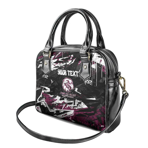 Personalized Manly Warringah Sea Eagles Shoulder Handbag Graffiti Grunge Abstract Urban Street Style Design