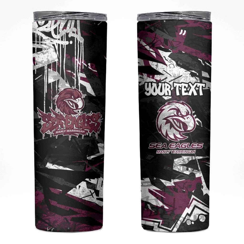 Personalized Manly Warringah Sea Eagles Skinny Tumbler Graffiti Grunge Abstract Urban Street Style Design