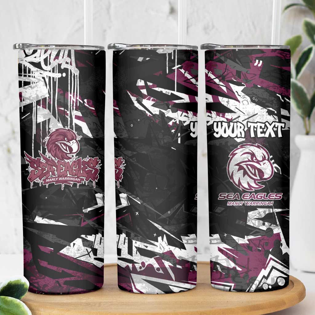 Personalized Manly Warringah Sea Eagles Skinny Tumbler Graffiti Grunge Abstract Urban Street Style Design