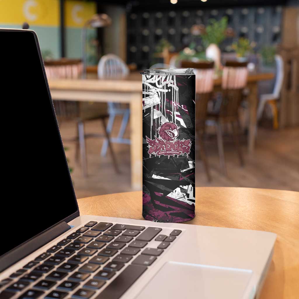 Personalized Manly Warringah Sea Eagles Skinny Tumbler Graffiti Grunge Abstract Urban Street Style Design