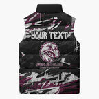Personalized Manly Warringah Sea Eagles Sleeveless Puffer Jacket Graffiti Grunge Abstract Urban Street Style Design