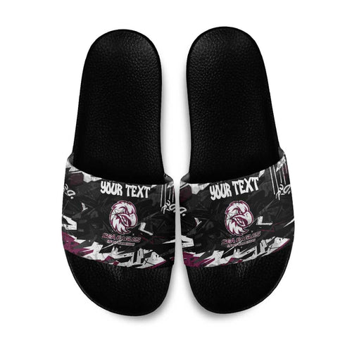 Personalized Manly Warringah Sea Eagles Slide Sandals Graffiti Grunge Abstract Urban Street Style Design