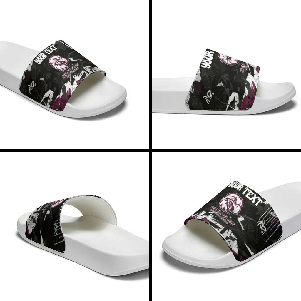 Personalized Manly Warringah Sea Eagles Slide Sandals Graffiti Grunge Abstract Urban Street Style Design