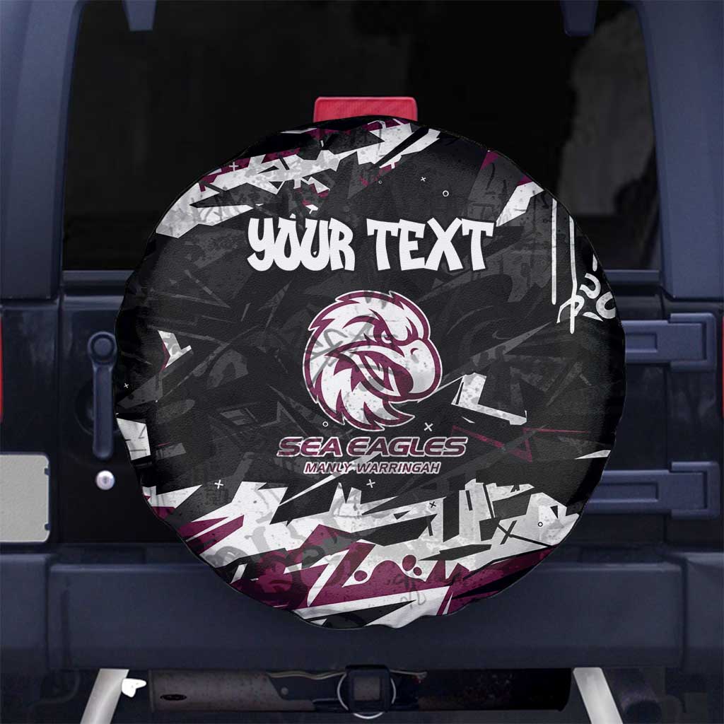 Personalized Manly Warringah Sea Eagles Spare Tire Cover Graffiti Grunge Abstract Urban Street Style Design