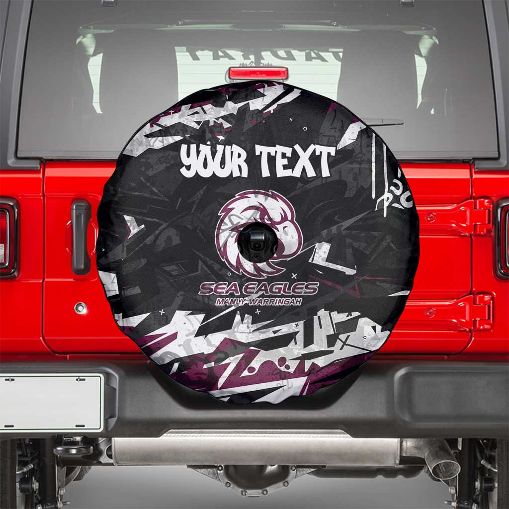 Personalized Manly Warringah Sea Eagles Spare Tire Cover Graffiti Grunge Abstract Urban Street Style Design